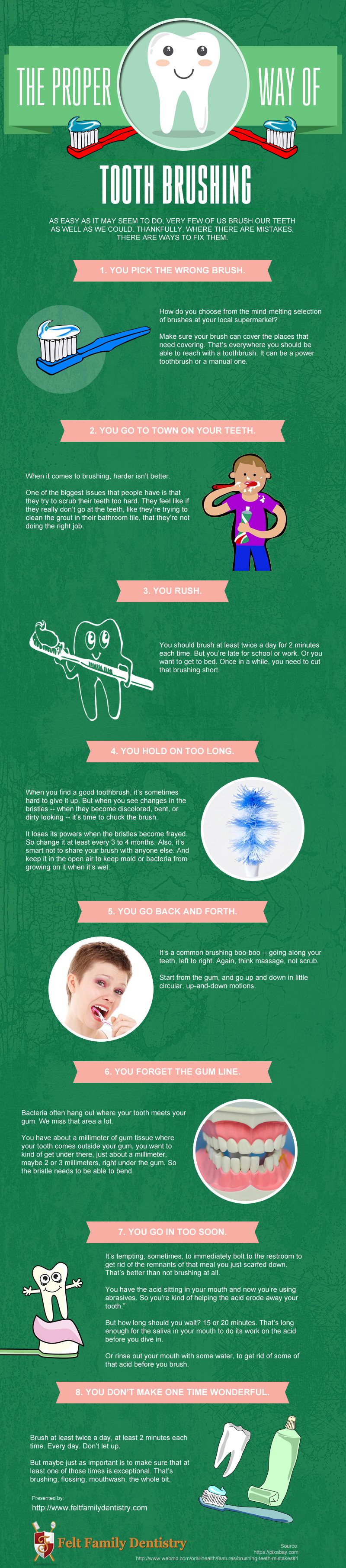 The Proper Way of Tooth Brushing [infographic]