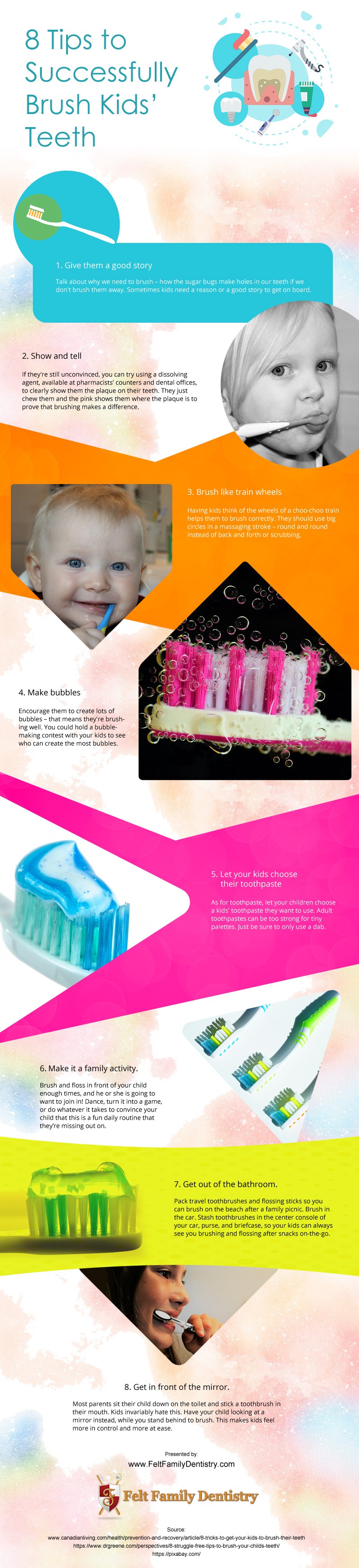 8 Tips to Successfully Brush Kids’ Teeth [infographic]
